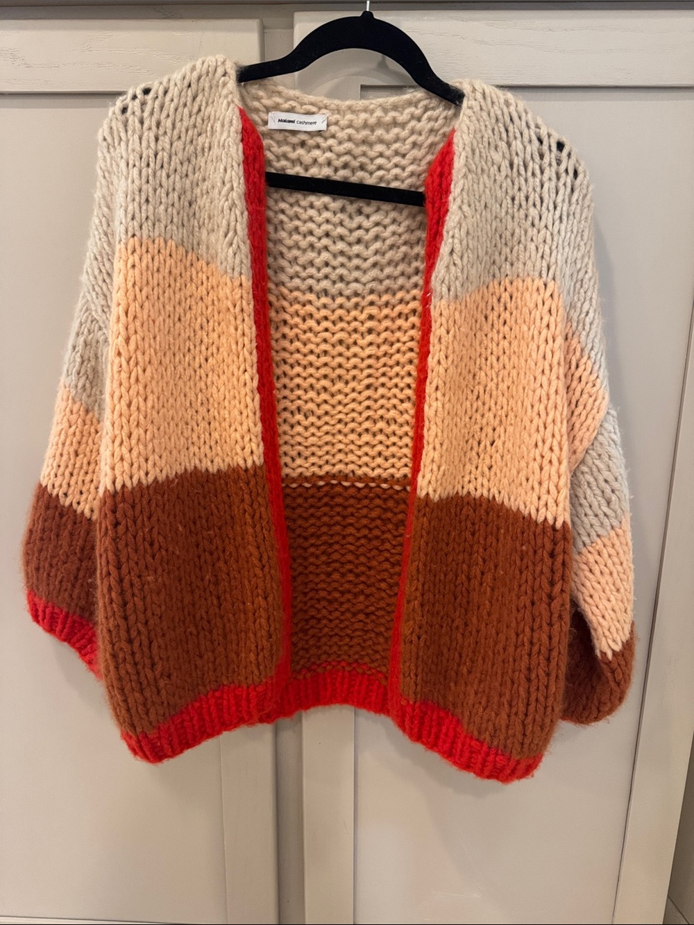 Maiami 100% Cashmere Colorblock Bomber Cardigan Size Small Medium
